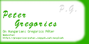 peter gregorics business card
